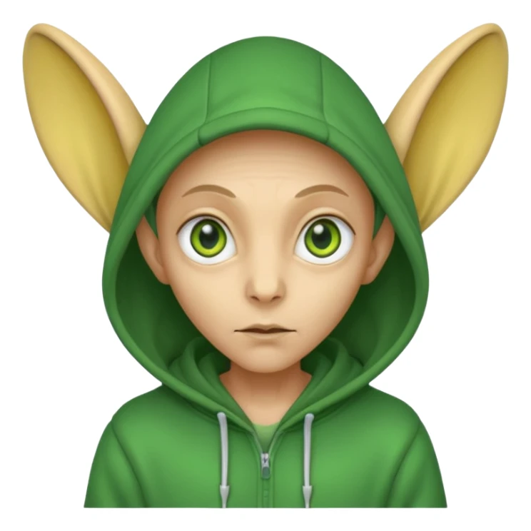 Aliens Dark yellow, hoodie, long big ears sticker