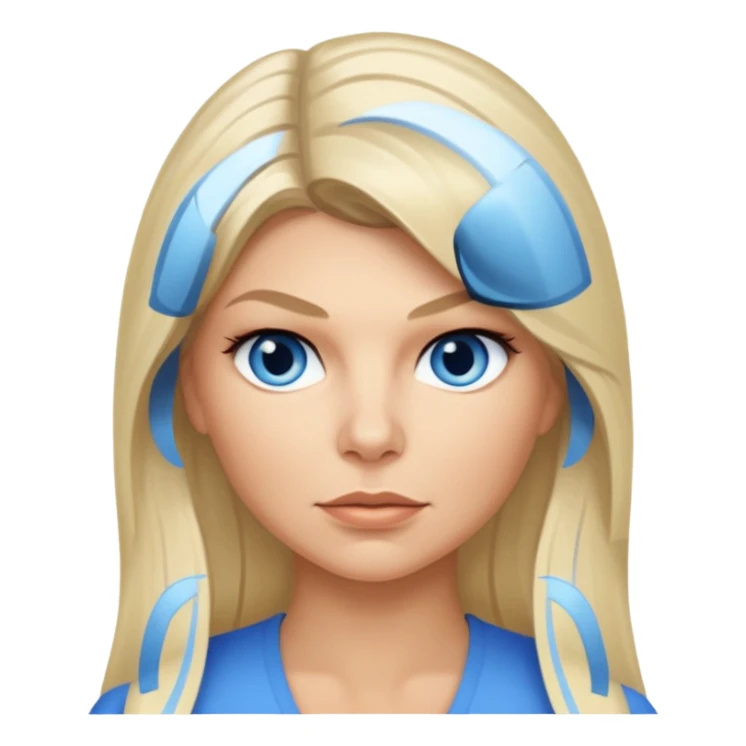 Fergie with blue eyes, long light blonde hair sticker