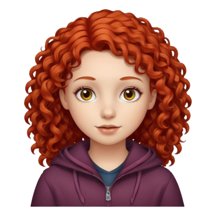 Young girl with red curly hair sticker
