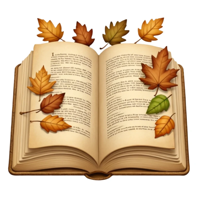 beige autumn open book with leaves on it sticker