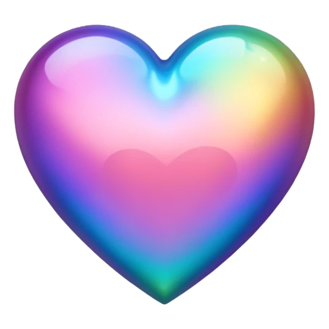 Iridescent heart emoji sticker