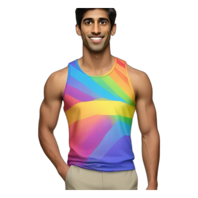 Rishi sunak with lgbt pride tank top on sticker