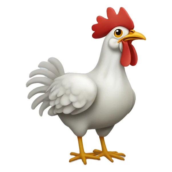 a confused chicken with the head of a fish sticker