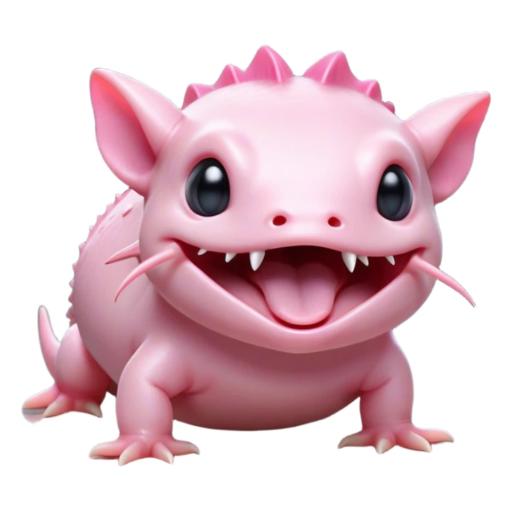 Cinematic Cute Yawning Axolotl Portrait Emoji, Head tilted slightly with a dramatic, wide-open yawn, showcasing smooth, pale pink skin with softly drooping feathery gills, eyes barely open in drowsy contentment, Simplified yet irresistibly adorable features, highly detailed, glowing with a soft, cozy glow, high shine, relaxed yet expressive, stylized with a touch of whimsy, bright and endearing, soft glowing outline, capturing the essence of a sleepy yet affectionate aquatic creature, so drowsy it feels like it could stretch out of the screen and curl up for a nap! sticker