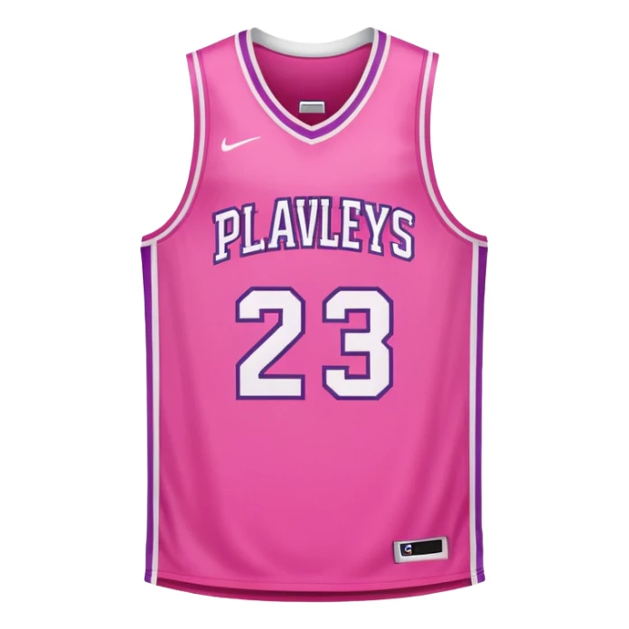 pink basketball jersey with the text PLAVLEYS 23 sticker