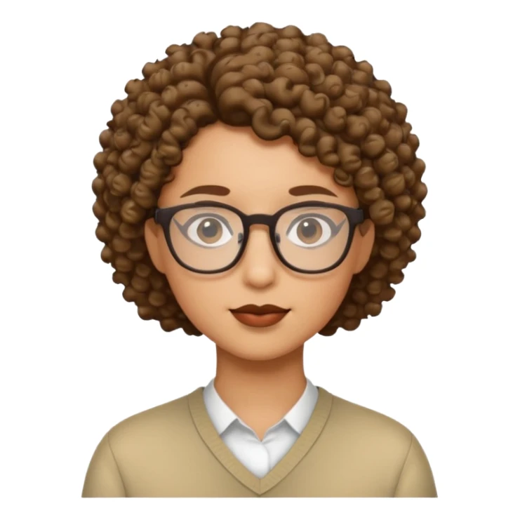 human being short curly hair and glasses  sticker
