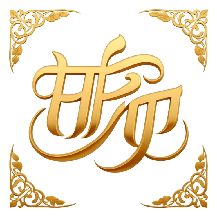 elegant Hindi calligraphy of the word Husn with decorative elements sticker
