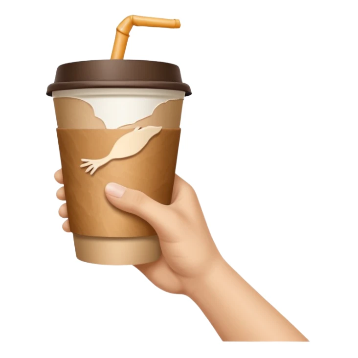 una mano con un bicchiere di carta con dipinto sopra la creazione d'adamo sticker