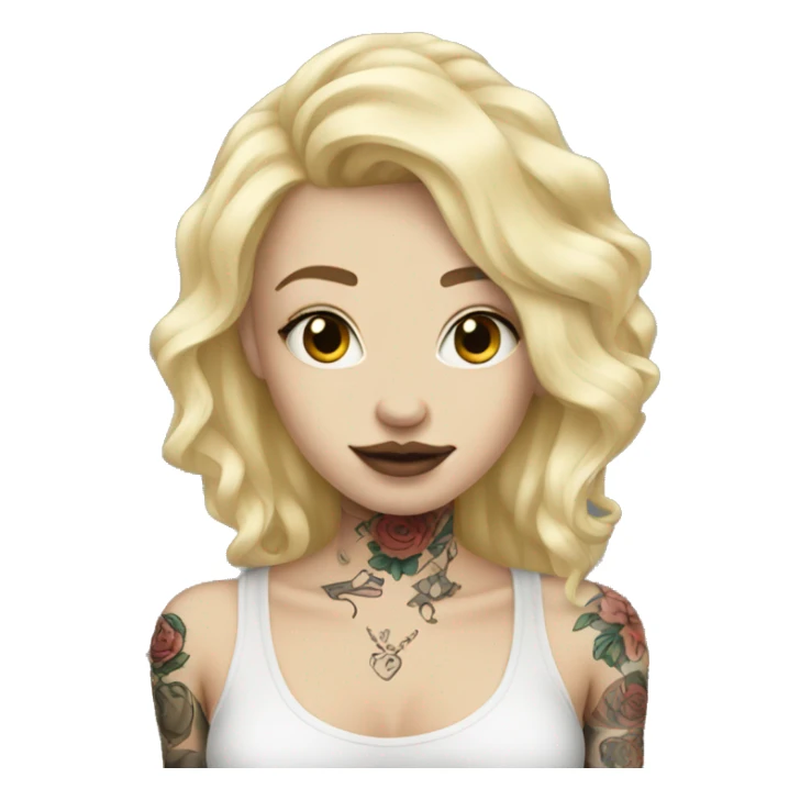 blonde pale girl with tattoos sticker