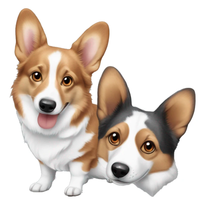 One red headed tri corgi, and blue Merle corgi  with blue eyes sticker