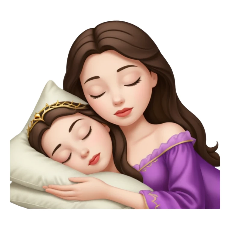 sleeping beauty brunette white girl with a silk pillow sticker