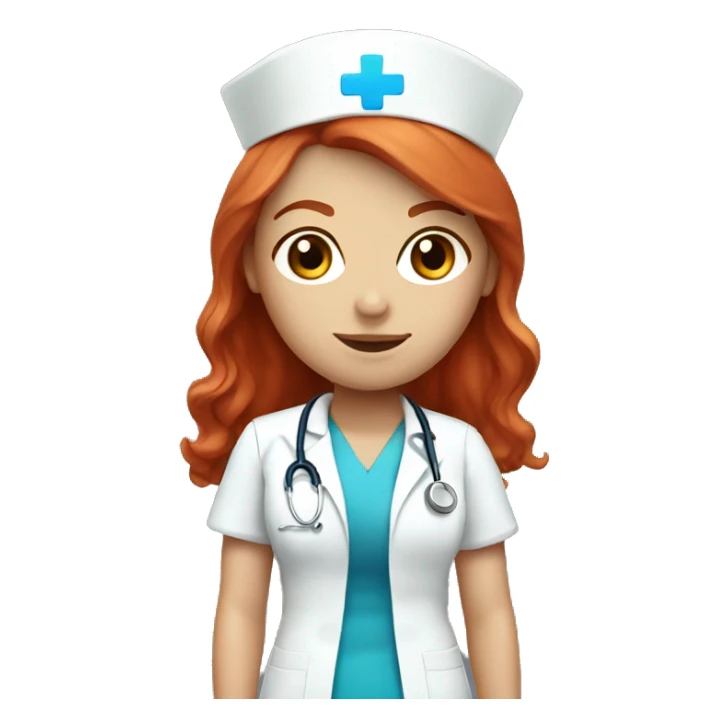 red head nurse with blue eyes  sticker