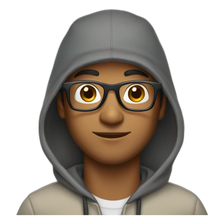 brown man with glasses, cap and hoodie sticker