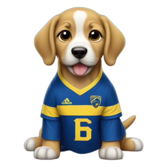Puppy with a boca juniors shirt sticker