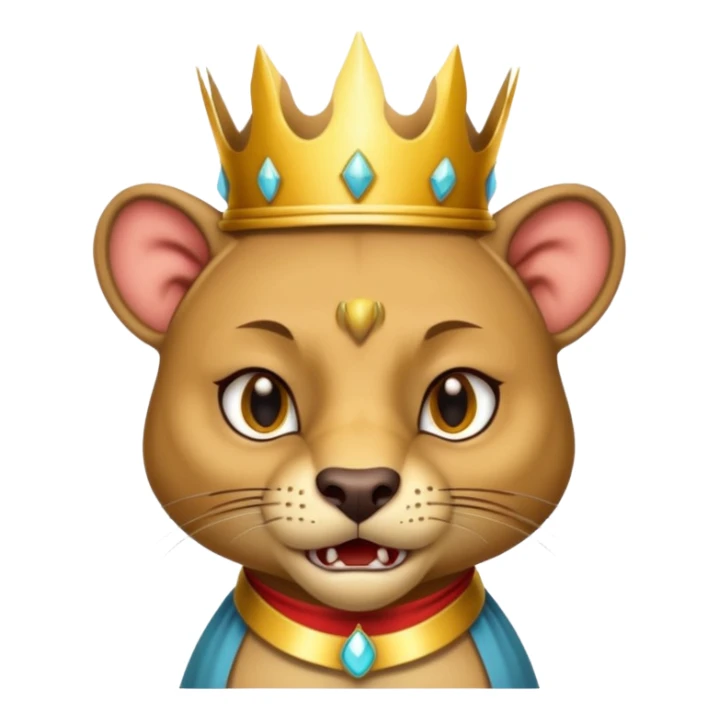 Fossa animal wearing a crown is angry sticker