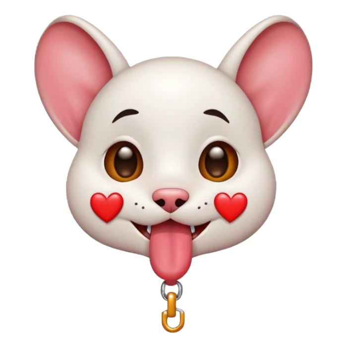 heart eyes face with tongue out on leash sticker