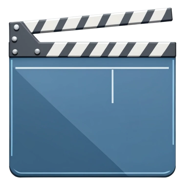 flat design movie slate with geometric shape and one diagonal line sticker