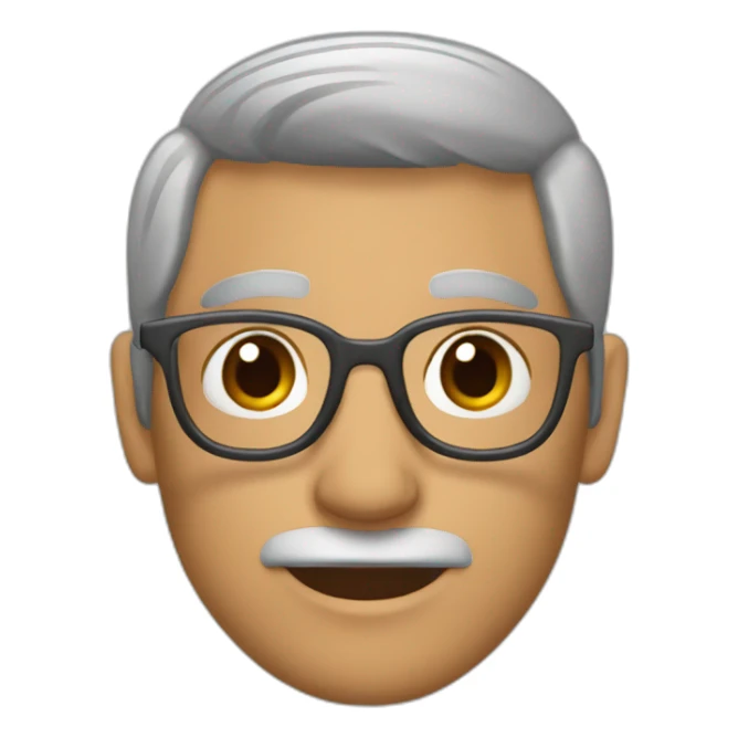 Papá,lentes gris, pelo corto, cejas cafe mono sticker