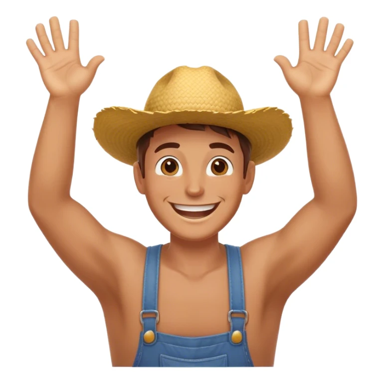 Agricultrice qui est très contente avec bras en l’air pour s’exclamee sticker