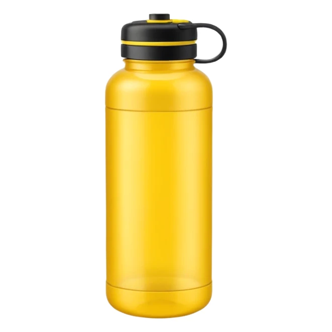 a black and yellow gym bottle sticker