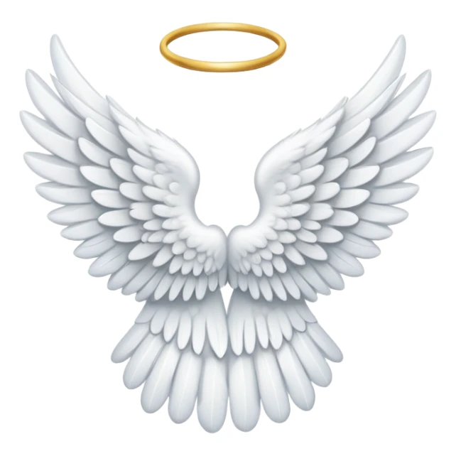 cute fluffy white angel wing sticker