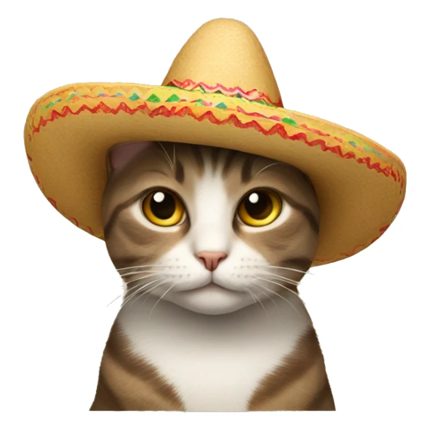 Cat wearing a sombrero sticker