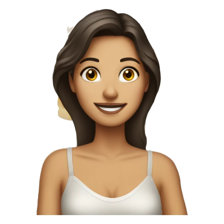 Brunette woman loves cheese sticker