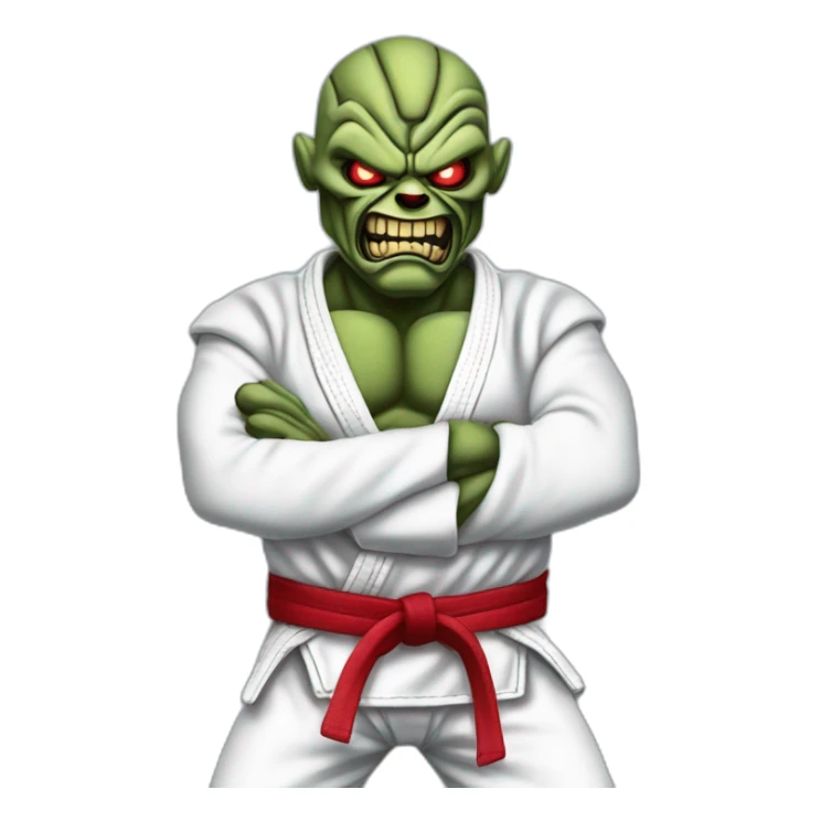 Iron Maiden Eddie wearing a Jiu-Jitsu gi sticker