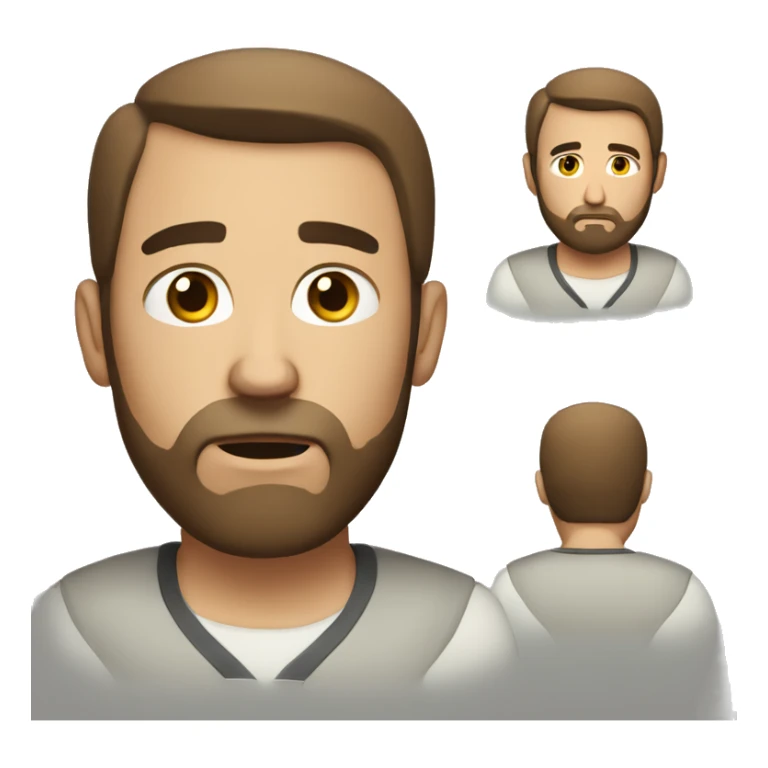 disappointed white man with brown beard and short hair sticker
