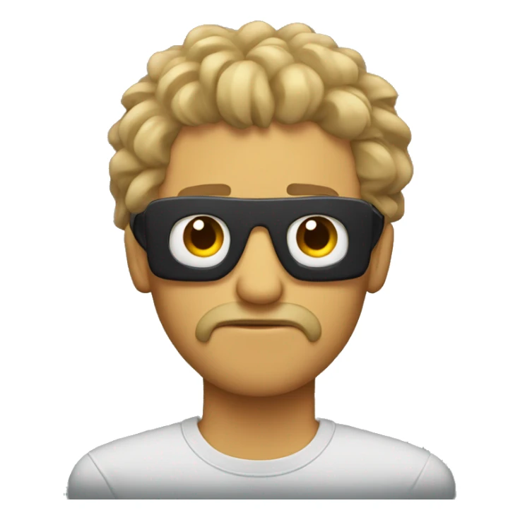 Man with bushy hair covering eyes sticker