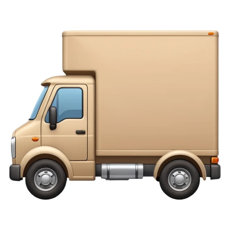 emoji of beige delivery truck, in perspective view sticker
