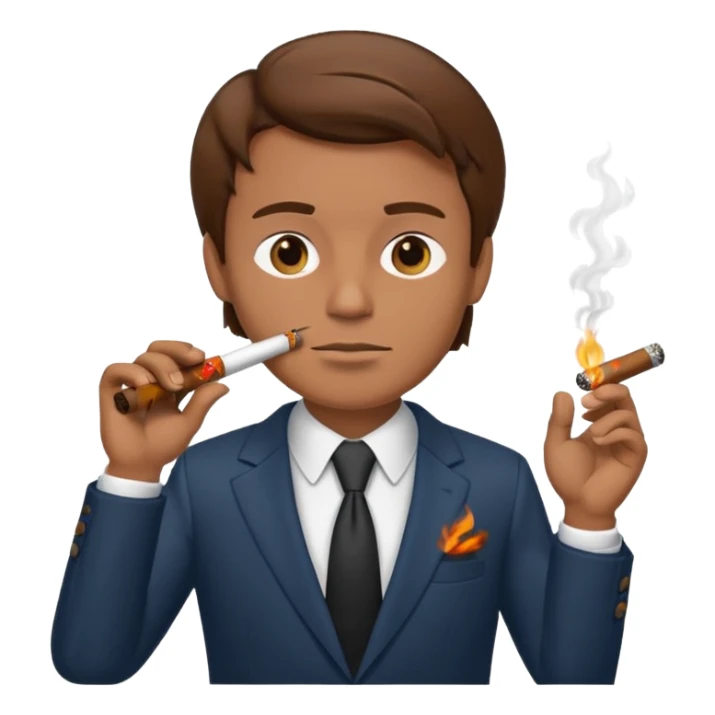 no smoking sign with a man who smoks cigar sticker