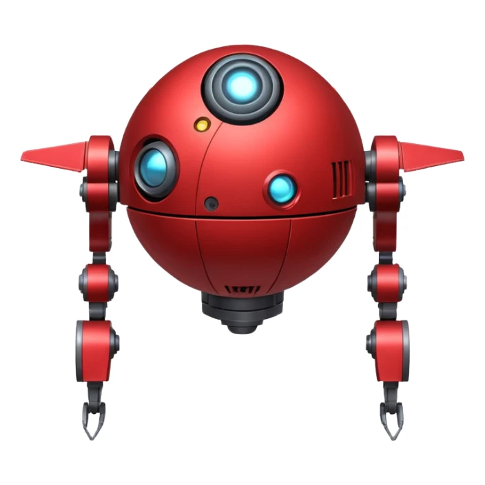 flying orb shaped futuristic targeting droid acquires target and paints with laser. sci-fi war. no propellers  sticker