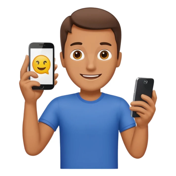 happy man leaving review on google on one phone sticker