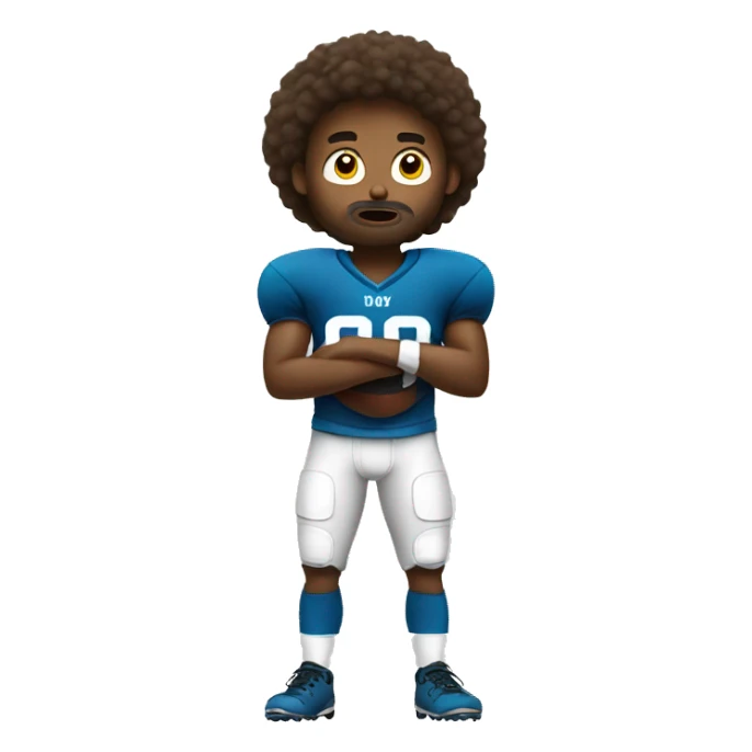 Full body football player shrugging sticker