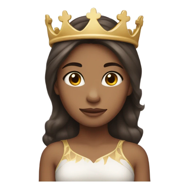 Light skinned girl with dark brown hair wearing a crown  sticker