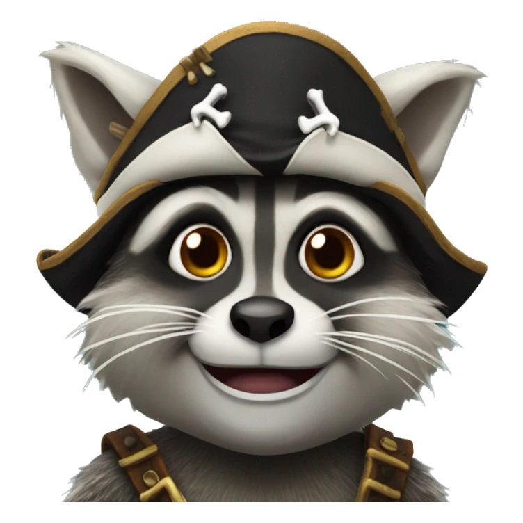 ugly pirate racoon  sticker