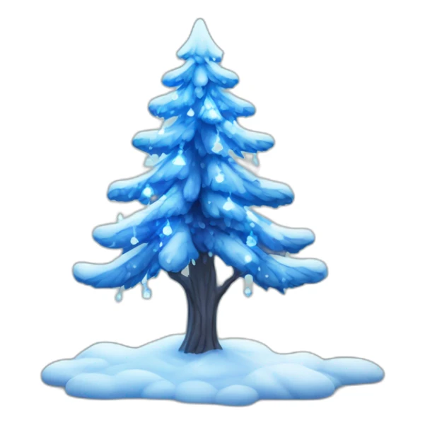 arbol de navidad blanco con luces azules brillantes sticker