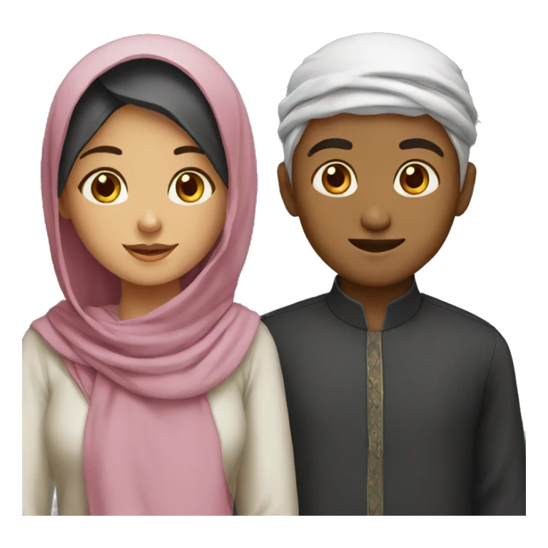 Muslim girl and boy sticker