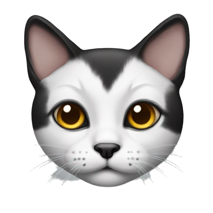 Black and white cat black nose and mouth on the right sticker