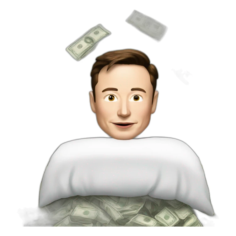 Elon musk with in money bed sticker