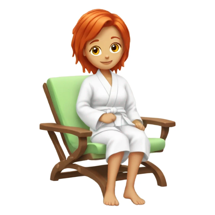 Red hair girl in spa relaxing  sticker