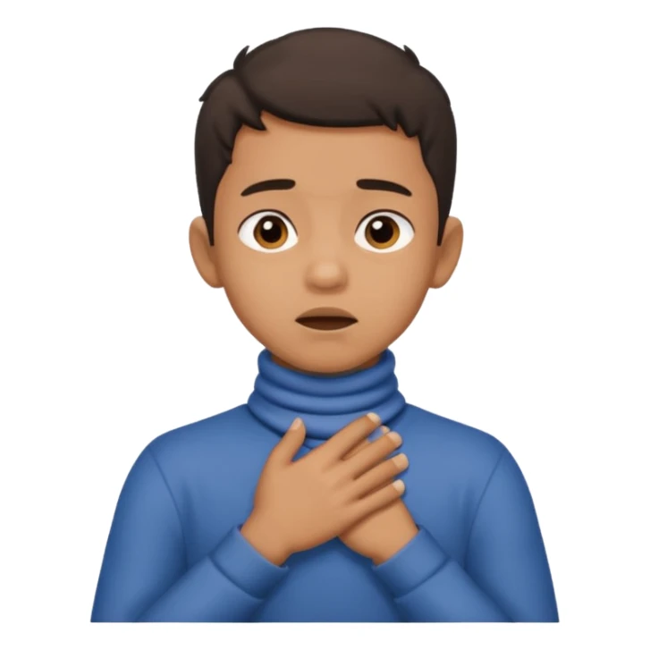 A person cris crossing hands on neck choking itself out mixed boy  sticker