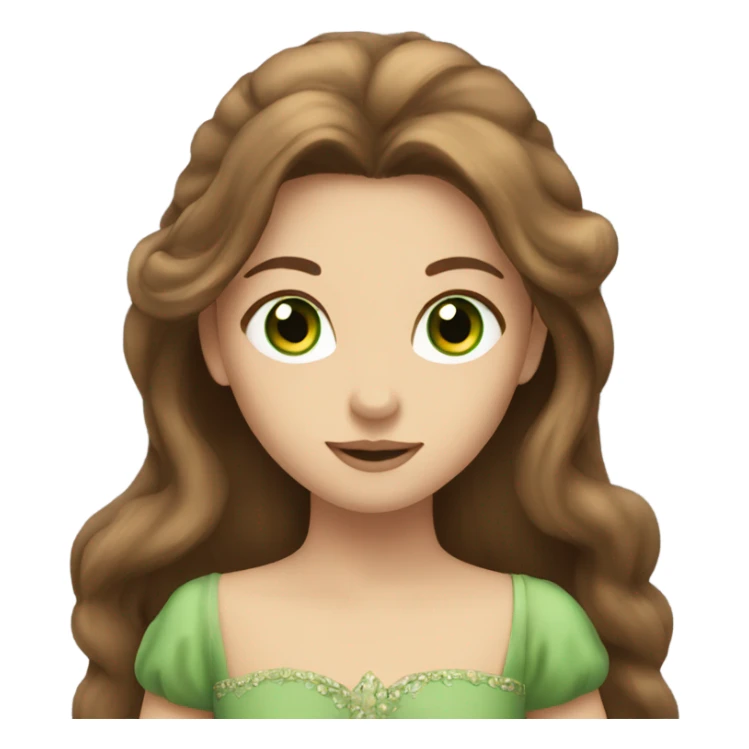 princess with Long Brown Hair and Green eyes  sticker