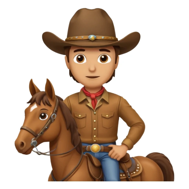 A realistic cowboy riding a horse sticker