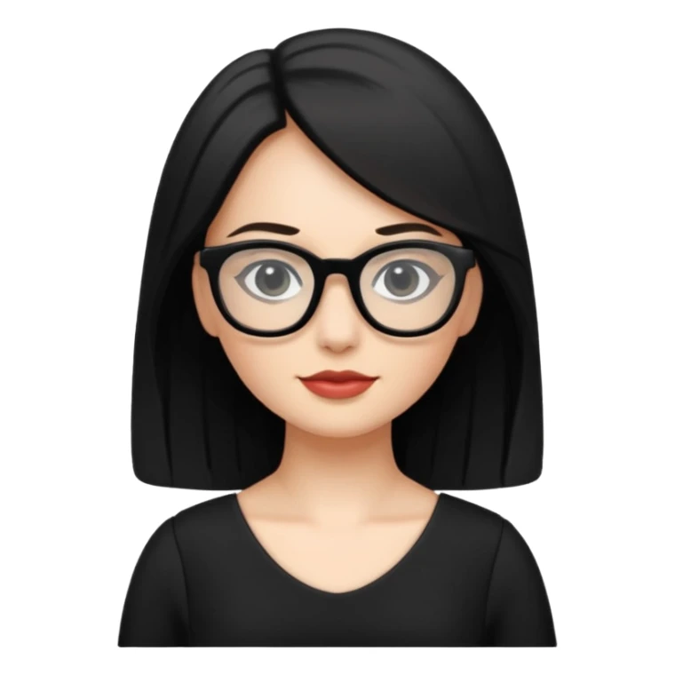 black glasses and black dresses woman sticker