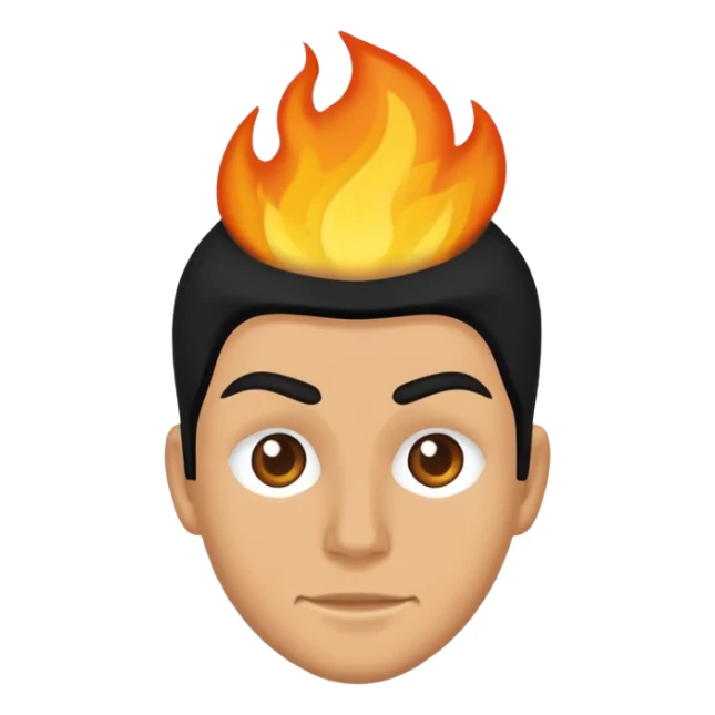 head flame on short sleeve black t shirt sticker