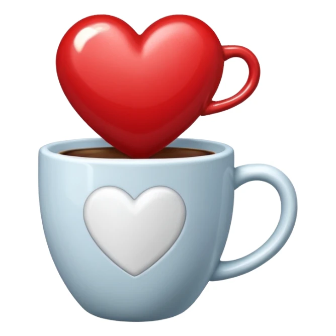 heart with a coffee cup motif sticker