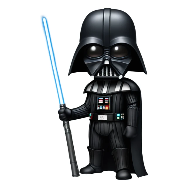 Realistic Darth Vader with a saber staff and a menacing look  sticker