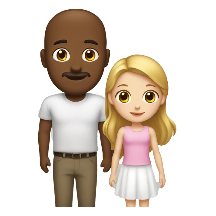 a little white girl and her dad sticker